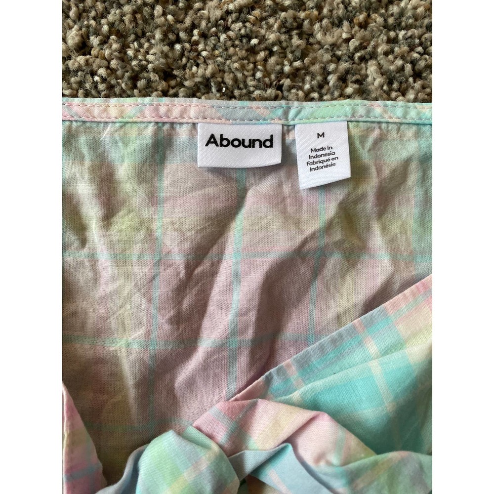 Abound Pastel Plaid Crop Top - M - Picture 2 of 3